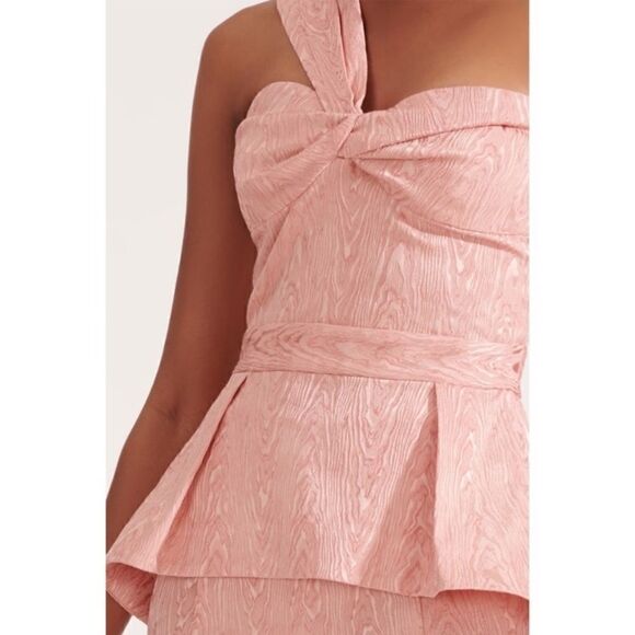 Veronica Beard Sufiana Moire One Shoulder Top 0 - Picture 2 of 9